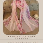 Printed Chiffon Dupatta : Pink-HD53
