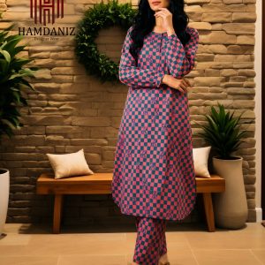 Teal & Coral Checkered Co-Ord Set