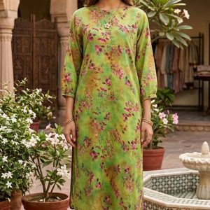 3D Printed Lawn 2-Piece Suit – Lime Green Floral