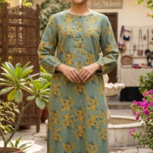 3D Printed Lawn 2-Piece Suit – Sage Green Floral